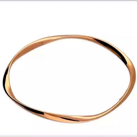 Twisted Bangle Bracelet Sterling Silver Rose Gold NWOT - Picture 1 of 1